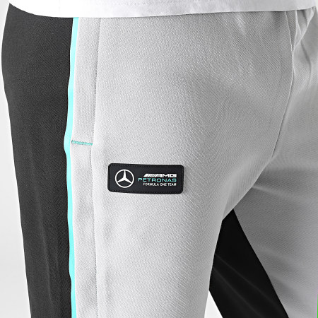 Puma - Mercedes AMG Petronas 533608 Pantaloni da jogging a righe nere grigio chiaro