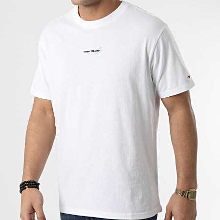 Tommy Jeans - Tee Shirt D2 Tiny Linear 2852 Blanc