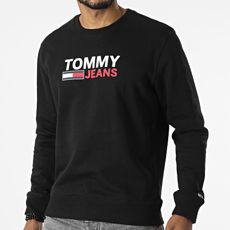 Tommy Jeans - Felpa girocollo Corp Logo 2938 Nero