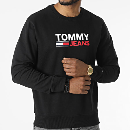 Tommy Jeans - Crewneck Sudadera Corp Logo 2938 Negro