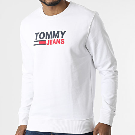 Tommy Jeans - Felpa girocollo Corp Logo 2938 Bianco