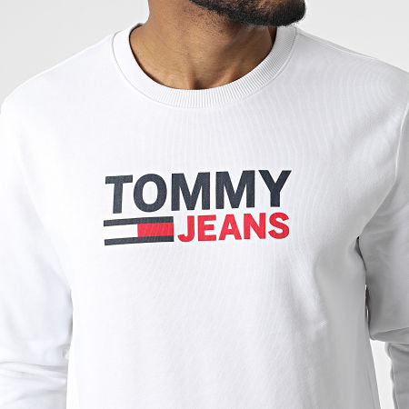Tommy Jeans - Cuello redondo Sudadera Corp Logo 2938 Blanco