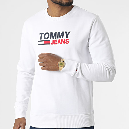 Tommy Jeans - Sweat Crewneck Corp Logo 2938 Blanc