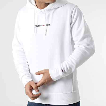 Tommy Jeans - Sweat Capuche Linear Logo 2942 Blanc
