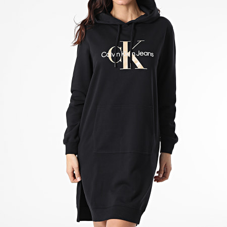 Calvin Klein - Vestido de mujer con capucha 8343 Negro