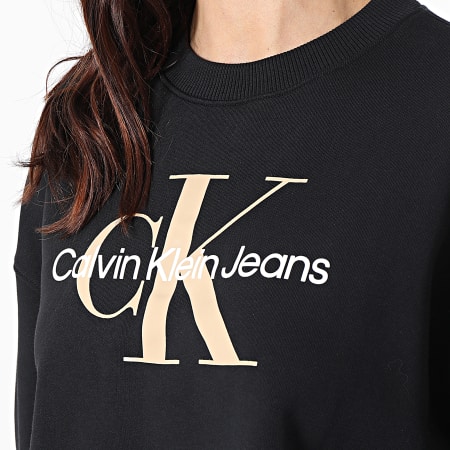 Calvin Klein - Sweat Crewneck Femme Seasonal Monogram 8751 Noir