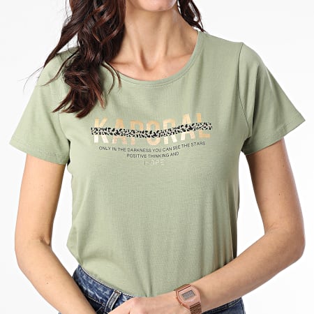 Kaporal - Tee Shirt Femme Kalin Vert Kaki
