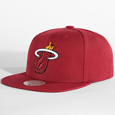 Mitchell and Ness - Casquette Snapback Team Ground 2 Miami Heat Bordeaux