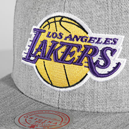 Mitchell and Ness - Casquette Snapback Team Heather 2 Los Angeles Lakers Gris Chiné