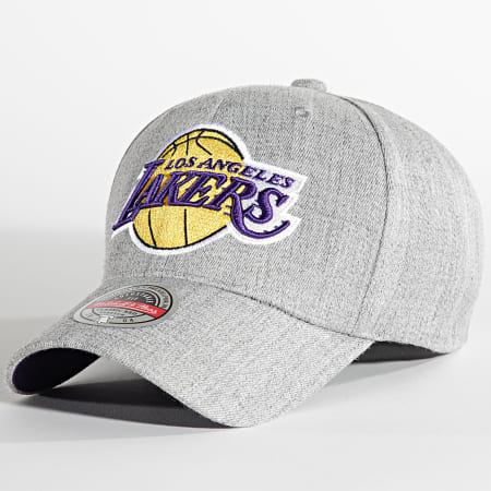 Mitchell and Ness - Casquette Snapback Team Heather 2 Stretch Los Angeles Lakers Gris Chiné