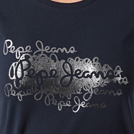 Pepe Jeans - Anna Camiseta Mujer Azul Marino Plata
