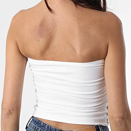 Tommy Jeans - Bandeau Femme A Bandes Tube Taping 2946 Blanc