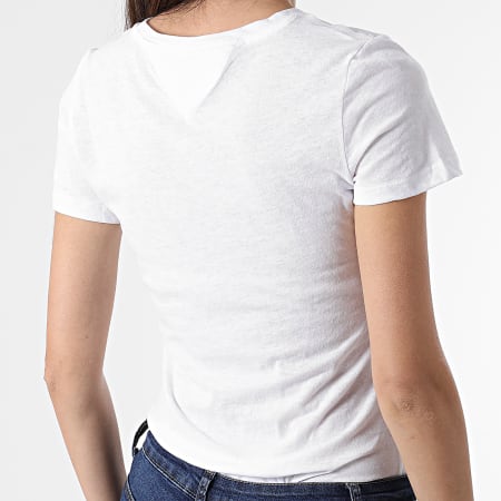 Tommy Jeans - Camiseta de mujer Skinny Essential Logo 2829 Blanca