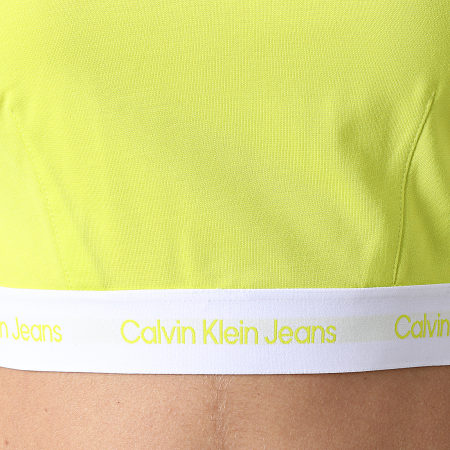 Calvin Klein Jeans - Top Crop Femme 8278 Jaune Fluo