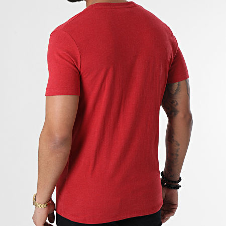 Superdry - Camiseta Cuello en V Logotipo Vintage Bordado M1011170A Rojo