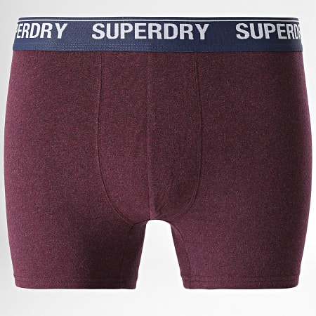 Superdry - Lot De 2 Boxers Classic Bordeaux Rouge