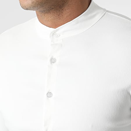 Uniplay - Camicia a maniche lunghe Collo Mao UP-C105 Bianco