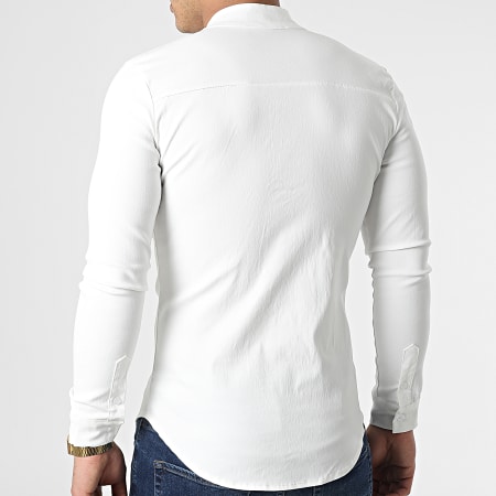 Uniplay - Camicia a maniche lunghe Collo Mao UP-C105 Bianco