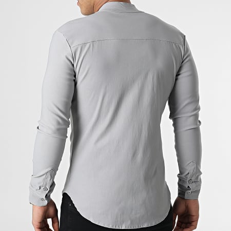 Uniplay - Camicia con colletto Mao a maniche lunghe UP-C105 Grigio