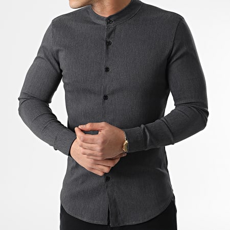 Uniplay - Camisa Manga Larga Cuello Mao UP-C105 Gris Carbón