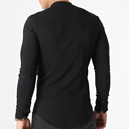 Uniplay - Camicia a maniche lunghe Collo Mao UP-C105 Nero