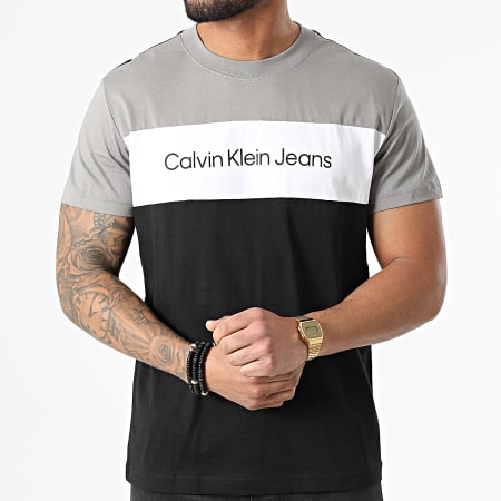 Calvin Klein - Tee Shirt 0184 Noir Gris Blanc