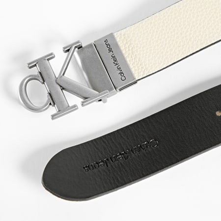 Calvin Klein - Cintura donna reversibile Mono Hardware 9322 Beige Nero