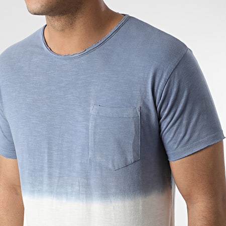 Indicode Jeans - Hess 40-774 Maglietta blu chiaro beige con tasca sul petto