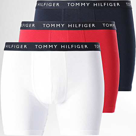 Tommy Hilfiger - Lot De 3 Boxers Premium Essentials 2204 Rouge Blanc Bleu Marine