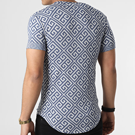 Uniplay - Tee Shirt Oversize UY814 Bleu Blanc