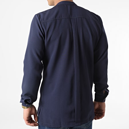 Uniplay - Camicia a maniche lunghe con colletto Mao 22005 blu navy