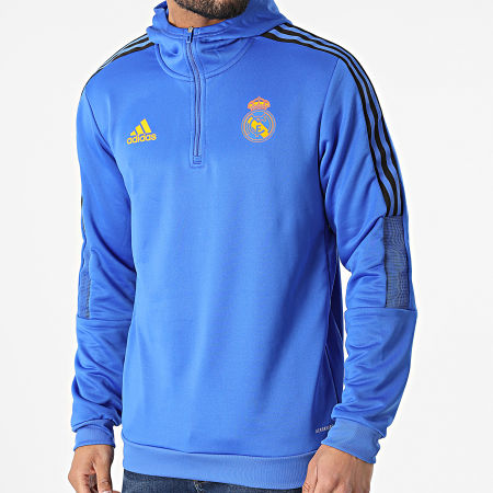 Adidas Sportswear - Sweat A Col Zippé Capuche Real Madrid H59001 Bleu Roi