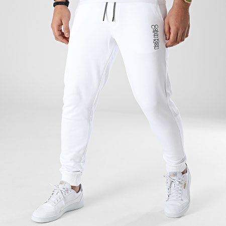 Calvin Klein - Pantalón de chándal con logotipo espejado 8938 Blanco