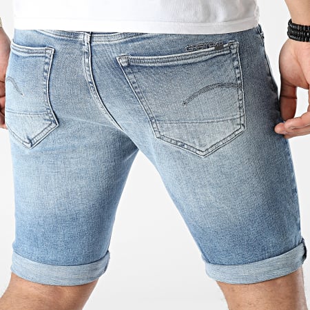 G-Star - Pantaloncini jeans slim 3301 D17418-C051 Blu Denim