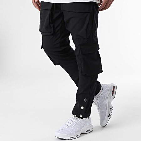 Ikao - LL603 Set di maglietta e pantaloni da jogging con tasca nera e grigia