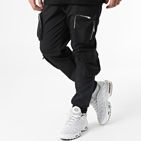 Ikao - LL600 Set di maglietta e pantaloni da jogging con tasca nera