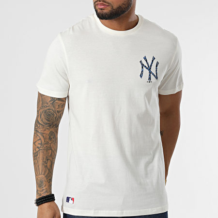 New Era - Tee Shirt Infill New York Yankees 12893122 Blanc Cassé