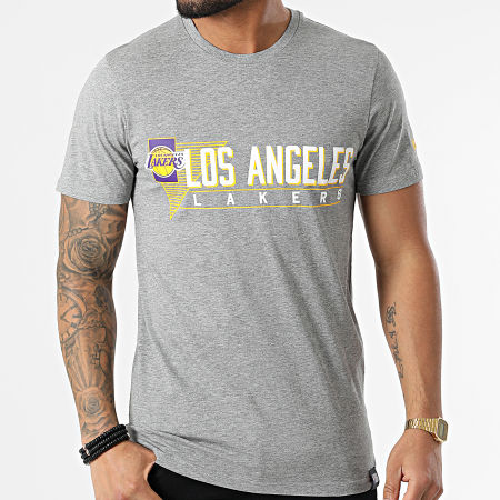 New Era - Tee shirt Los Angeles Lakers 12893075 Gris Chiné