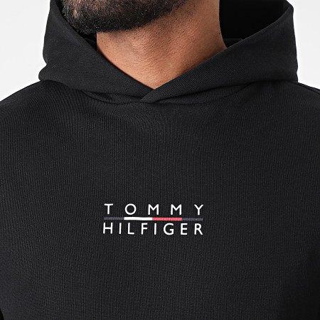 Tommy Hilfiger - Felpa con cappuccio Square Logo 4150 Nero