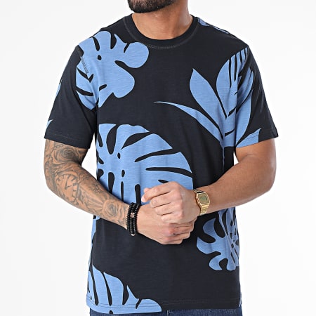 Only And Sons - Walter Millenium Tee Shirt Nero Azzurro Floreale