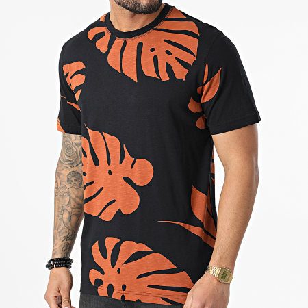 Only And Sons - Tee Shirt Walter Millenium Noir Orange Floral