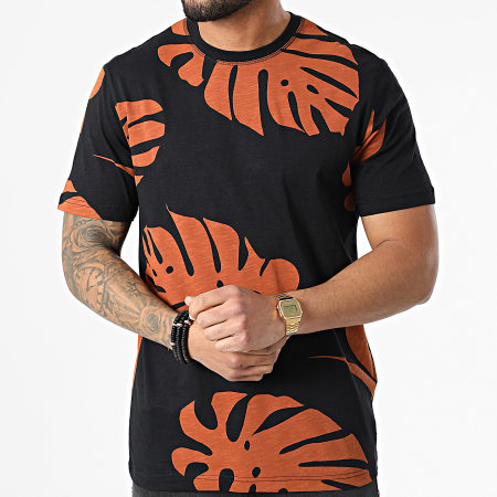 Only And Sons - Tee Shirt Walter Millenium Noir Orange Floral