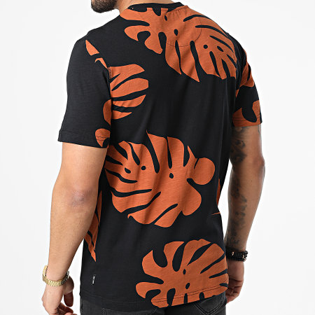 Only And Sons - Walter Millenium Tee Shirt Nero Arancione Floreale