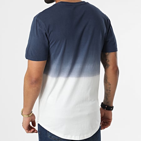 Only And Sons - Tee Shirt Oversize Tyson Life Bleu Marine Blanc Dégradé