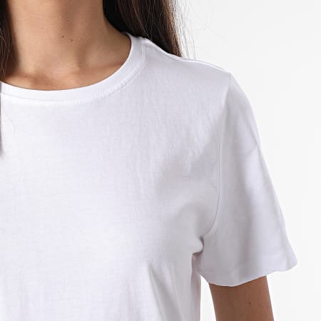 Only - Robe Tee Shirt Femme May Blanc