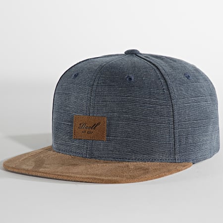 Reell Jeans - Casquette Snapback Suede Bleu Marine
