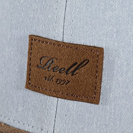 Reell Jeans - Cappellino Snapback in pelle scamosciata azzurro