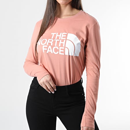 The North Face - Tee Shirt Manches Longues Femme Standard Saumon