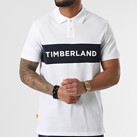 Timberland - Polo A Manches Courtes Branded A26PB Blanc