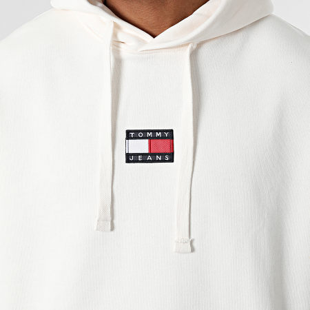 Tommy Jeans - Tommy Badge Hoody 0904 Bianco sporco